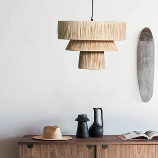 JANE Japanese Rattan 3-Level Ceiling Light – view 2