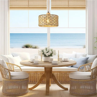 DORITUS Natural Rattan Bohemian Ceiling Light – view 1