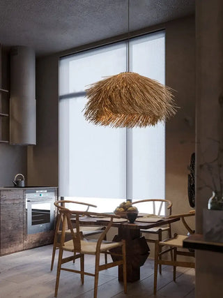 MORI Natural Rattan Modern Design Ceiling Light – view 2