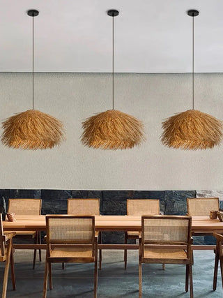 MORI Natural Rattan Modern Design Ceiling Light – view 4