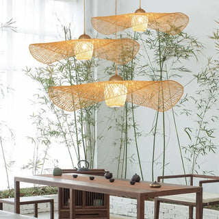 Handcrafted rattan pendant lamp, eco-friendly dining room ceiling hanging light