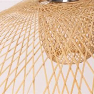 Contemporary eco-friendly rattan pendant light, handcrafted dining room ceiling