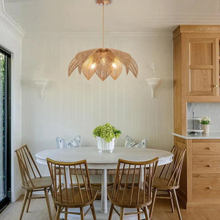 Handcrafted rattan pendant light, Scandinavian shade ceiling hanging fixture