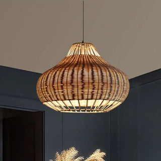 JURIE Rounded Rattan Braid Ceiling Light – view 1