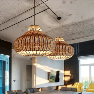 JURIE Rounded Rattan Braid Ceiling Light – view 3