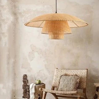 FIATY Natural Braided Rattan Ceiling Light – view 4