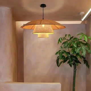 FIATY Natural Braided Rattan Ceiling Light – view 1