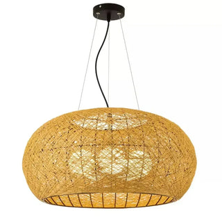 LOVA Rattan Braided Oval Zen Ceiling Light – view 2