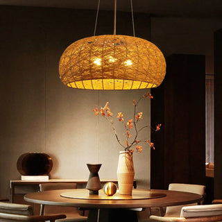 LOVA Rattan Braided Oval Zen Ceiling Light – view 5