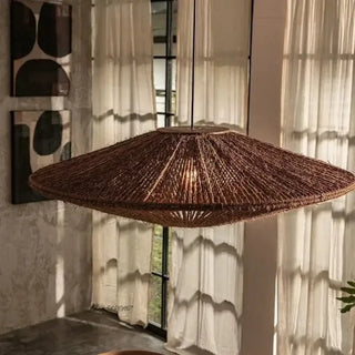 HAGA Brown Braided Rattan Ceiling Light – view 3
