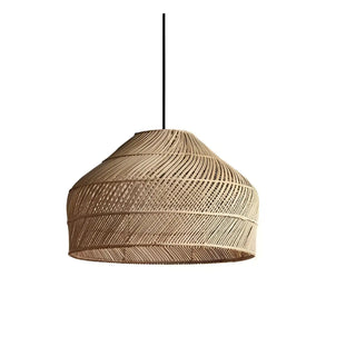 ARONA Braided Rattan Bohemian Natural Style Ceiling Light – view 4