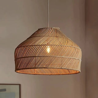 ARONA Braided Rattan Bohemian Natural Style Ceiling Light – view 1