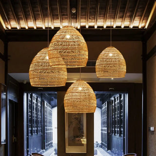 ANDILA Rattan Braided Natural Style Ceiling Light – view 2
