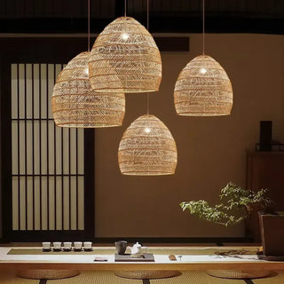 ANDILA Rattan Braided Natural Style Ceiling Light – view 1