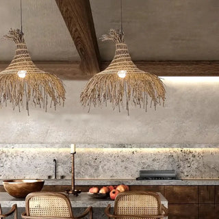 NANI Braided Rattan Organic Elegant Ceiling Light – view 4