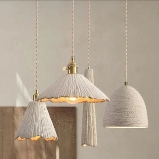 MENCETE Scandi Chic Cement Texture Gilded Ceiling Light – view 1