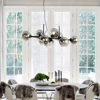 DINA Scandinavian Ceiling Light with 8 Black Tinted Glass Globes – view 2