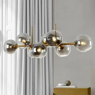 DINA Scandinavian Ceiling Light with 8 Black Tinted Glass Globes – view 4