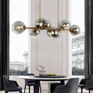 DINA Scandinavian Ceiling Light with 8 Black Tinted Glass Globes – view 5