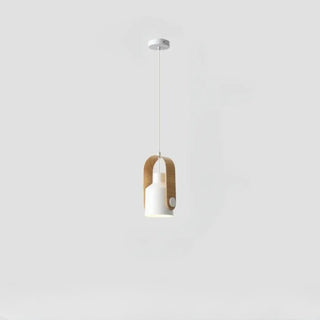 Wood metal adjustable pendant, Nordic style hanging lamp for bedroom decor