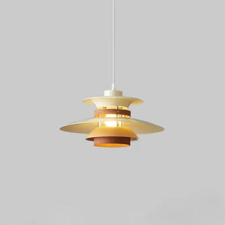 Modern Scandinavian hanging light, layered plate pendant ceiling fixture