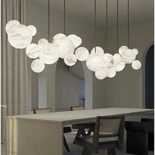 Contemporary floating alabaster pendant light, sculptural modern ceiling fixture