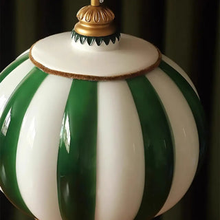 ANIKA Sphere Striped Green and White Glass Ceiling Light – view 5