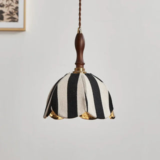 NANIE Black White Striped Gold Detail Ceiling Light – view 3