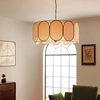 DIAM Art Deco Beige and Gold Striped Ceiling Light – view 1