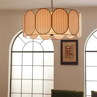 DIAM Art Deco Beige and Gold Striped Ceiling Light – view 3