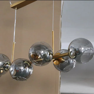 Contemporary gold glass globe pendant light, modern ceiling fixture