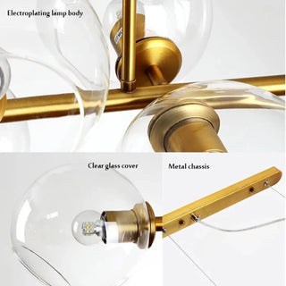 Glass globe pendant, modern gold glossy finish ceiling hanging fixture