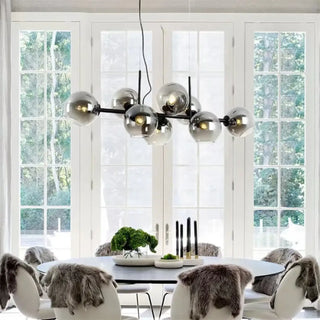 Gold glass globe pendant lamp, modern glossy finish hanging ceiling light