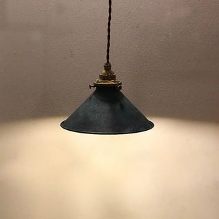Industrial metal pendant lamp, textured rustic workshop style ceiling hanging light