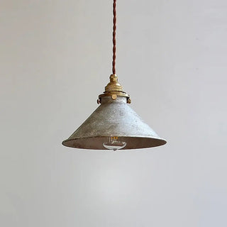 Textured metal pendant light, industrial rustic workshop style ceiling fixture