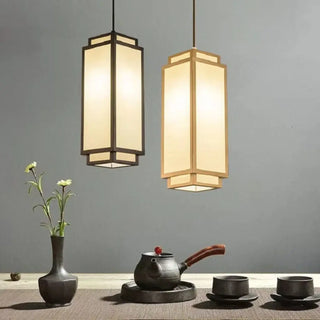 Minimalist marble base pendant light, Chinese-inspired hanging ceiling lamp
