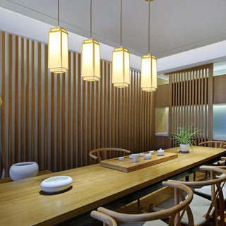 Chinese pendant ceiling fixture with marble base, minimalist hanging lamp