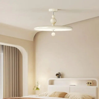 COULY Contemporary White with Powder Pink Detail Ceiling Light – view 4