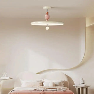 COULY Contemporary White with Powder Pink Detail Ceiling Light – view 5