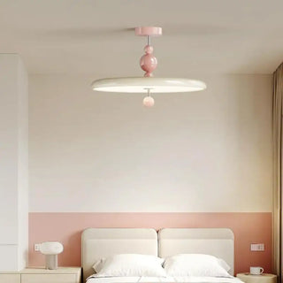 COULY Contemporary White with Powder Pink Detail Ceiling Light – view 2