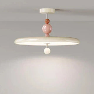 COULY Contemporary White with Powder Pink Detail Ceiling Light – view 1