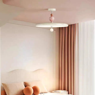 COULY Contemporary White with Powder Pink Detail Ceiling Light – view 3