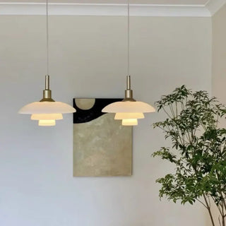 NOIDA Danish Opaline Glass Gold Structure Ceiling Light – view 3