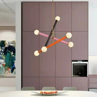 Elegant designer multi-arm pendant ceiling lamp, modern hanging light fixture