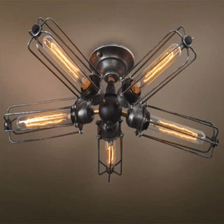 DINIRA Industrial Vintage Glass Ceiling Light – Retro Style Designer Fixture