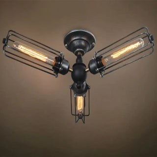 DINIRA Industrial Vintage Glass Ceiling Light – Retro Style Designer Fixture