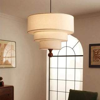 KYOTO Japandi Fabric and Wood Ceiling Light – view 1