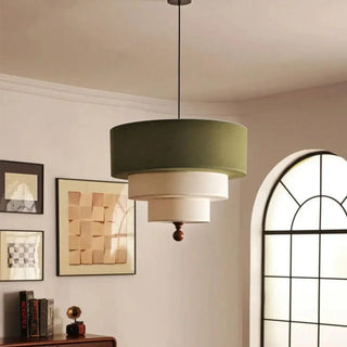 KYOTO Japandi Fabric and Wood Ceiling Light – view 2