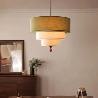 KYOTO Japandi Fabric and Wood Ceiling Light – view 4