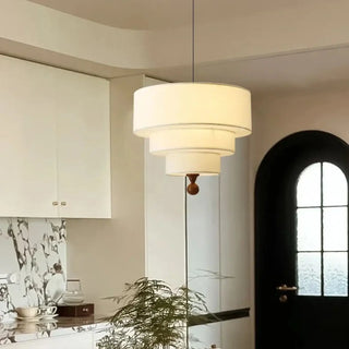 KYOTO Japandi Fabric and Wood Ceiling Light – view 3